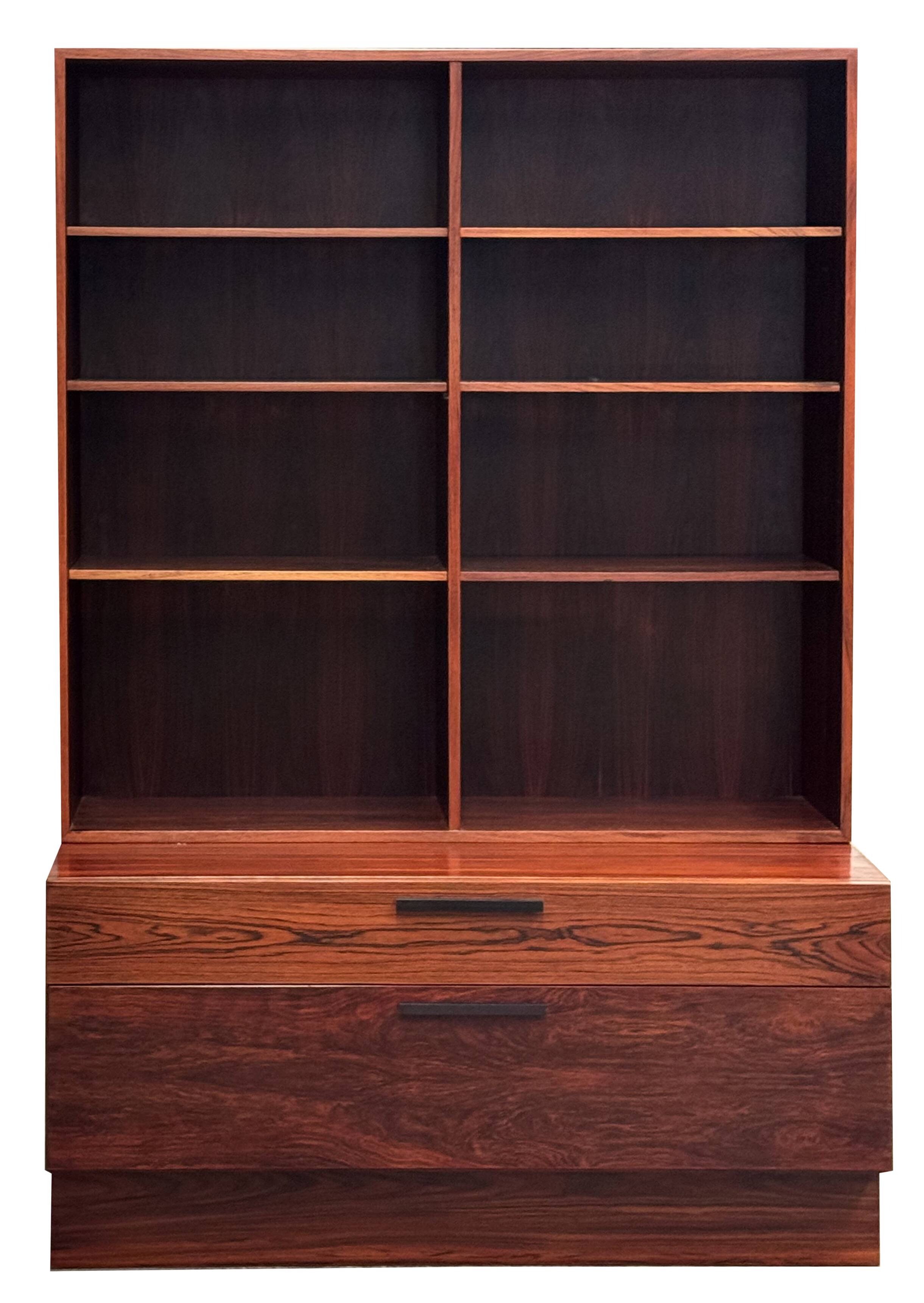 Scandinavian library in rosewood designed by Ib Kofod Larsen.