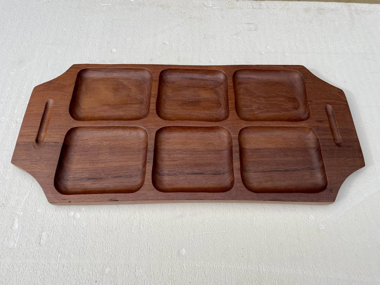 Plateau de service en teck de style scandinave, circa 1960