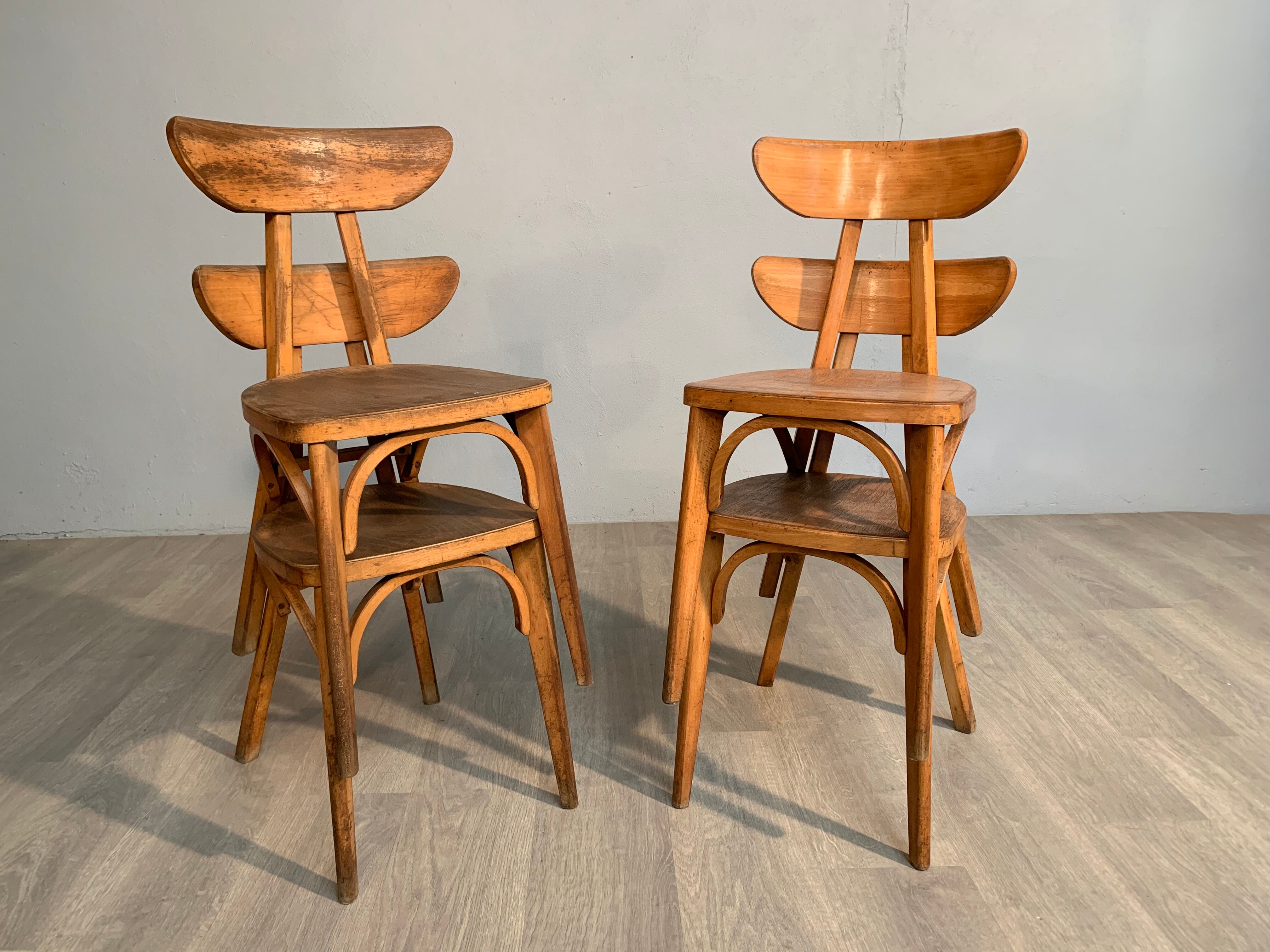 Lot of 4 chairs Edith vintage bistro