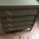 Commode vintage retaurée verte