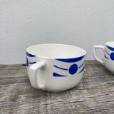 Duo of Sarreguemines cups, 1960