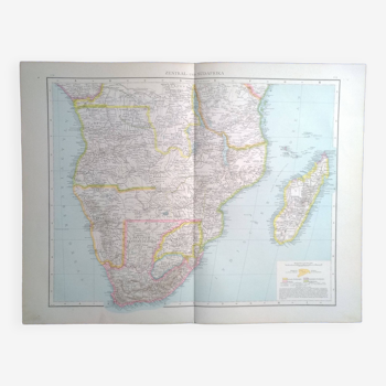 Carte géographique atlas richard andrees année 1887  sudafrika & zentral  centre &  sud  afrique