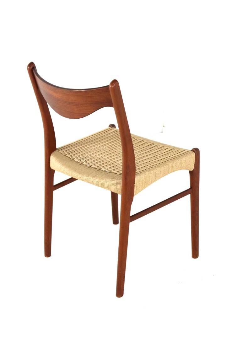 Set of 4 Arne Wahl Iversen for Glyngore papercord chairs 'Naerem'