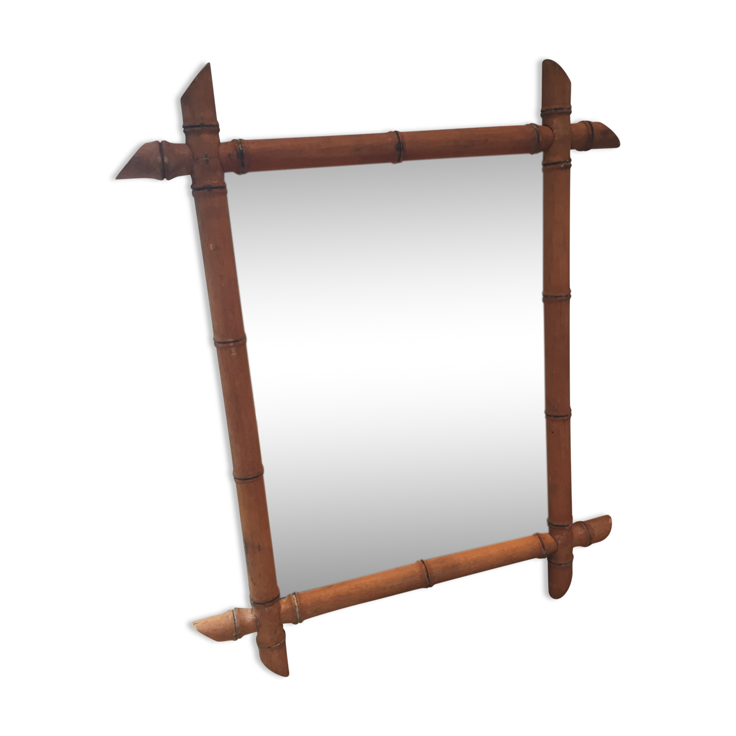 Mirror bamboo vintage 50/60s - 49x62cm