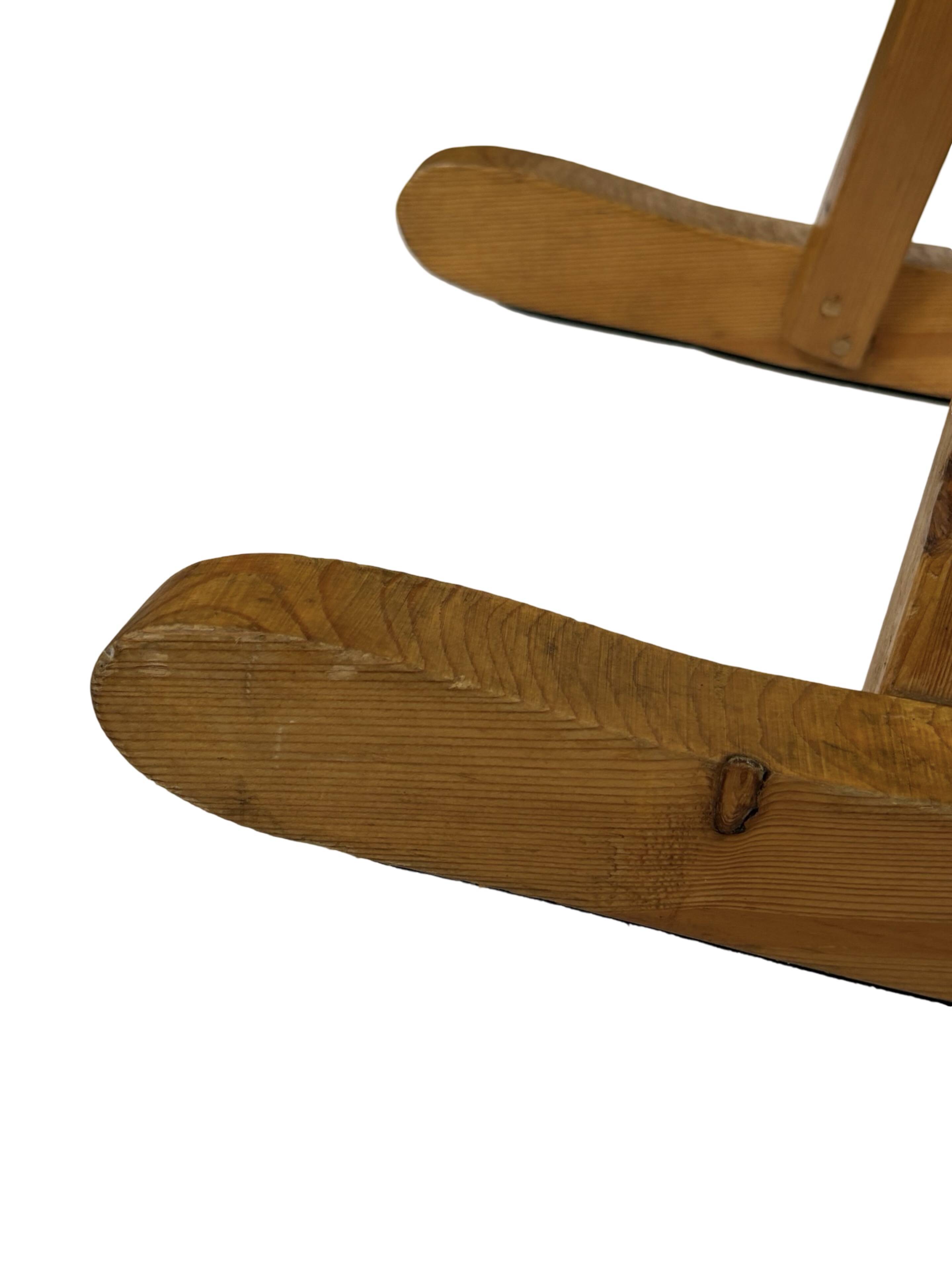 Vintage rocking horse 60s pinewood design minimalist design