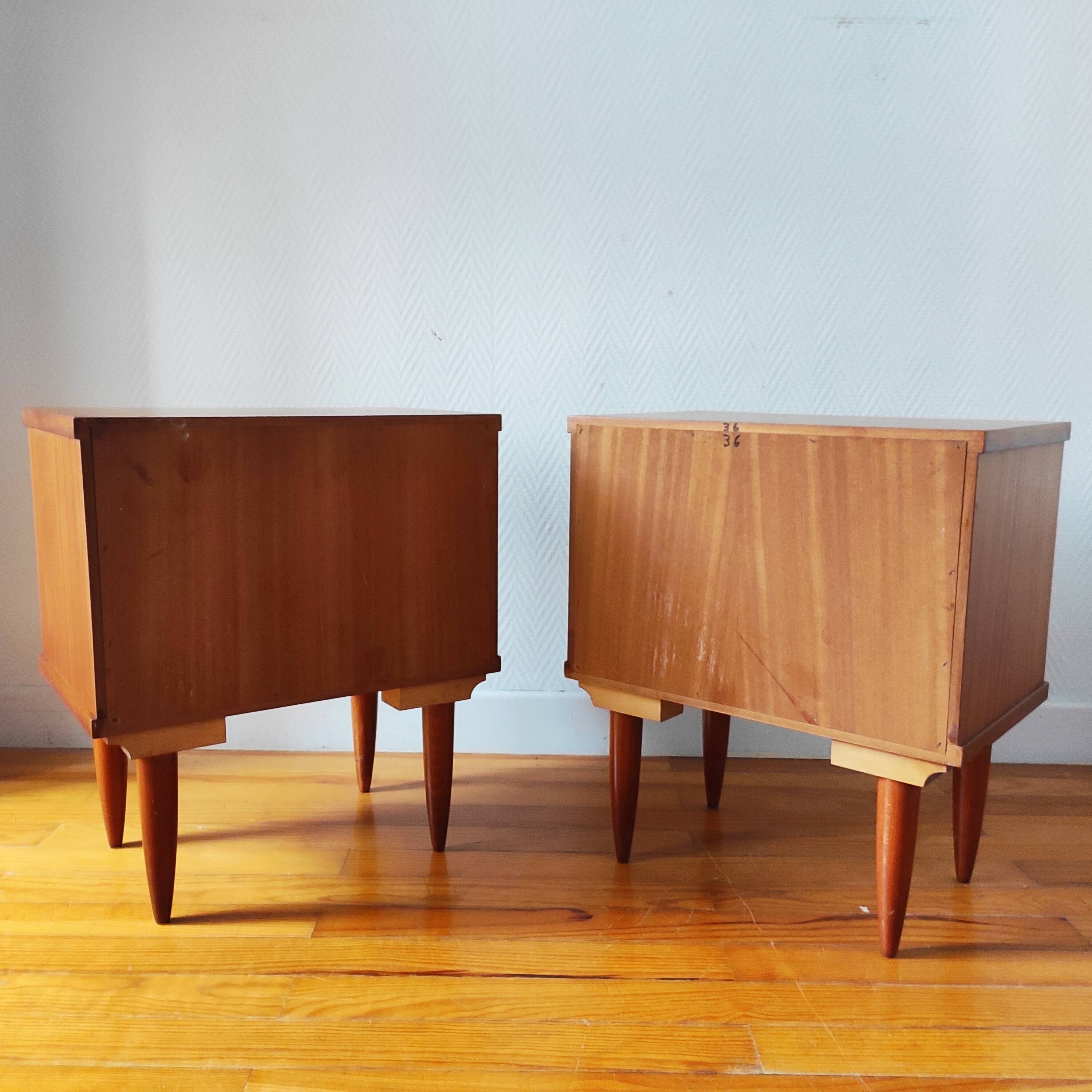 Pair of Vintage 1960s Scandinavian Bedside Tables