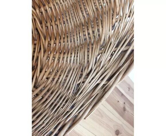 Rattan and wicker basket armchair, 50s-60s