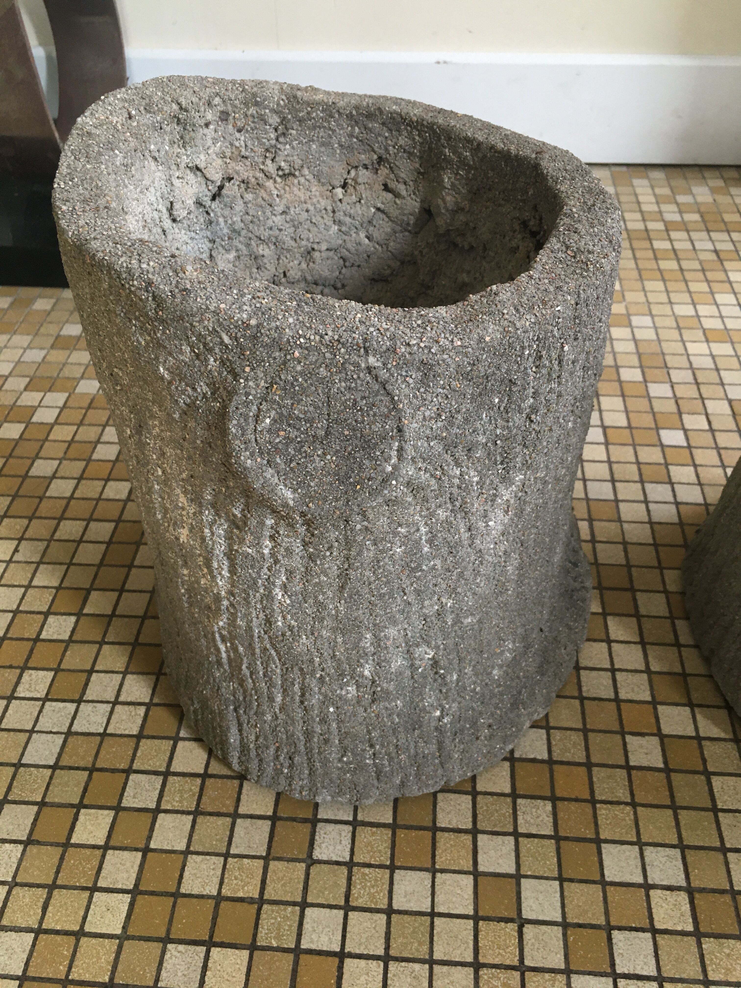 Pair of concrete planters