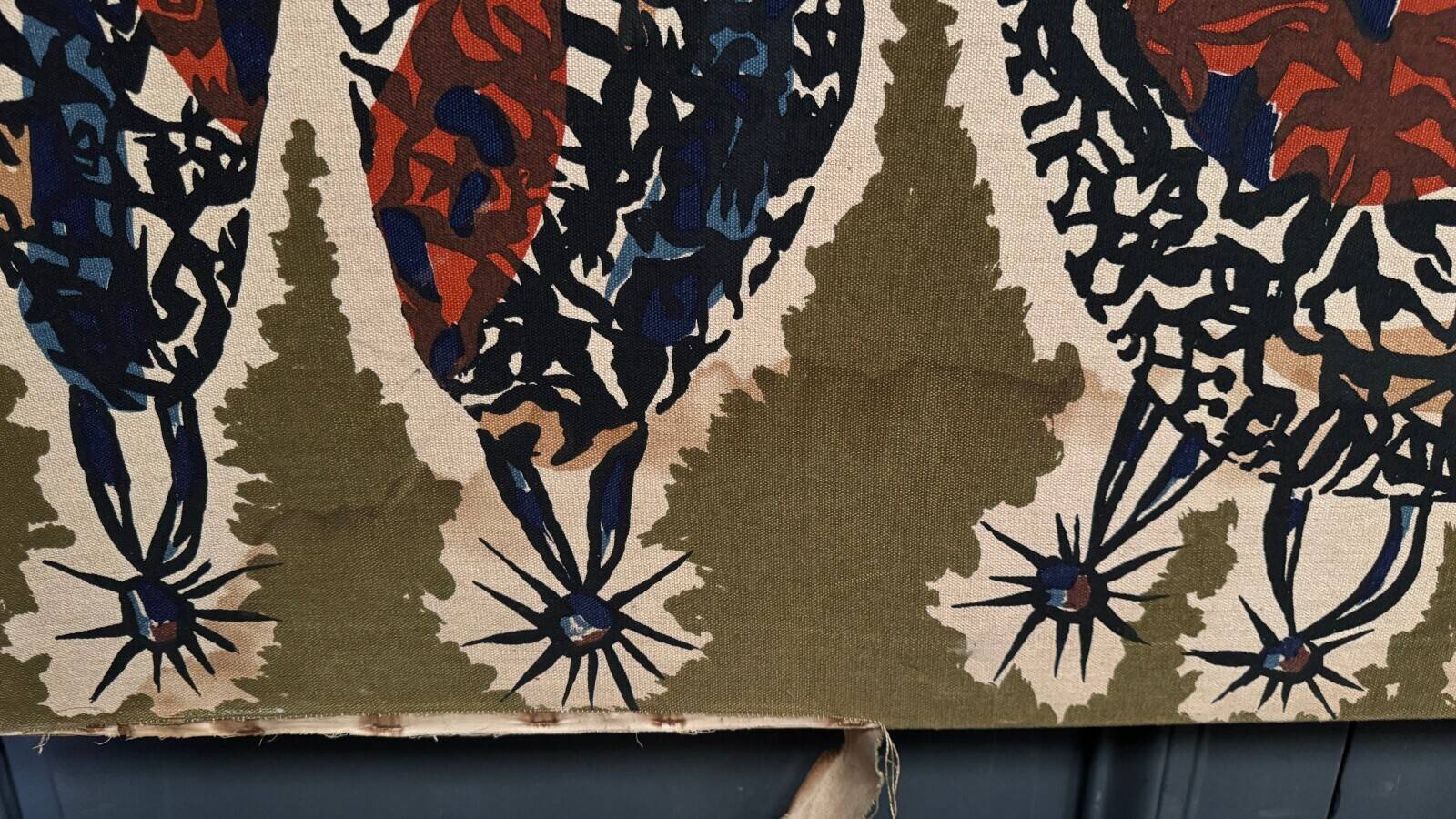 Tapestry panel on cotton by Lurçat, 1960, aquarium decoration
