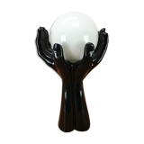 Black hand lamp 70s and opaline globe