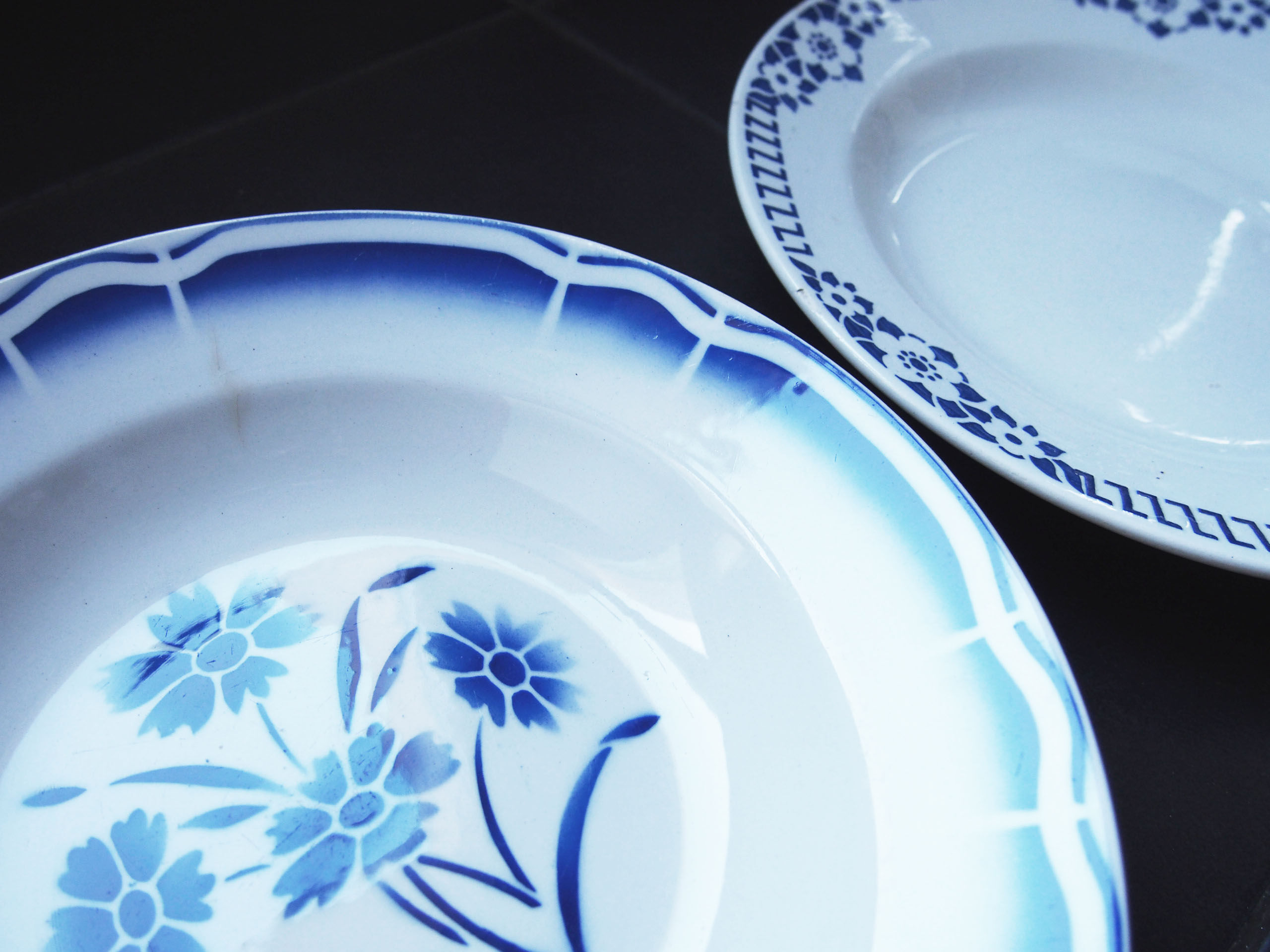 Ensemble de 6 assiettes bleues