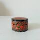 Small antique Kashmiri bonbonnière/pillbox in papier-mâché.