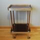 Vintage 60s wheeled service in brass and formica