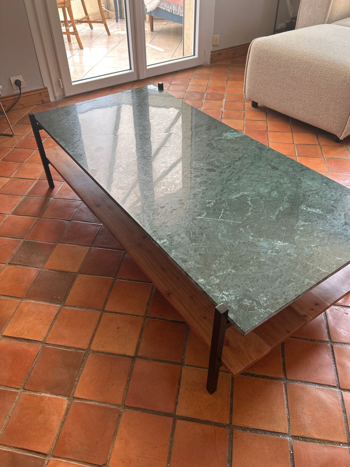 Tikamoon coffee table marble and wood