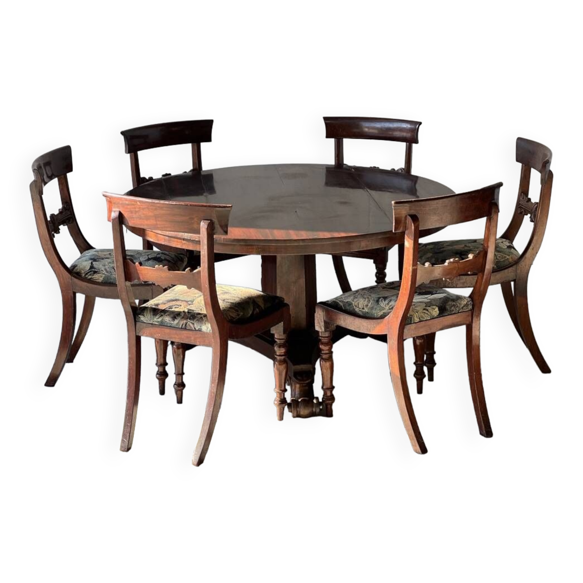 Mahogany dining room set, work in English 19th century