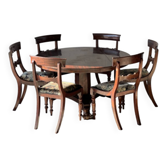 Mahogany dining room set, work in English 19th century