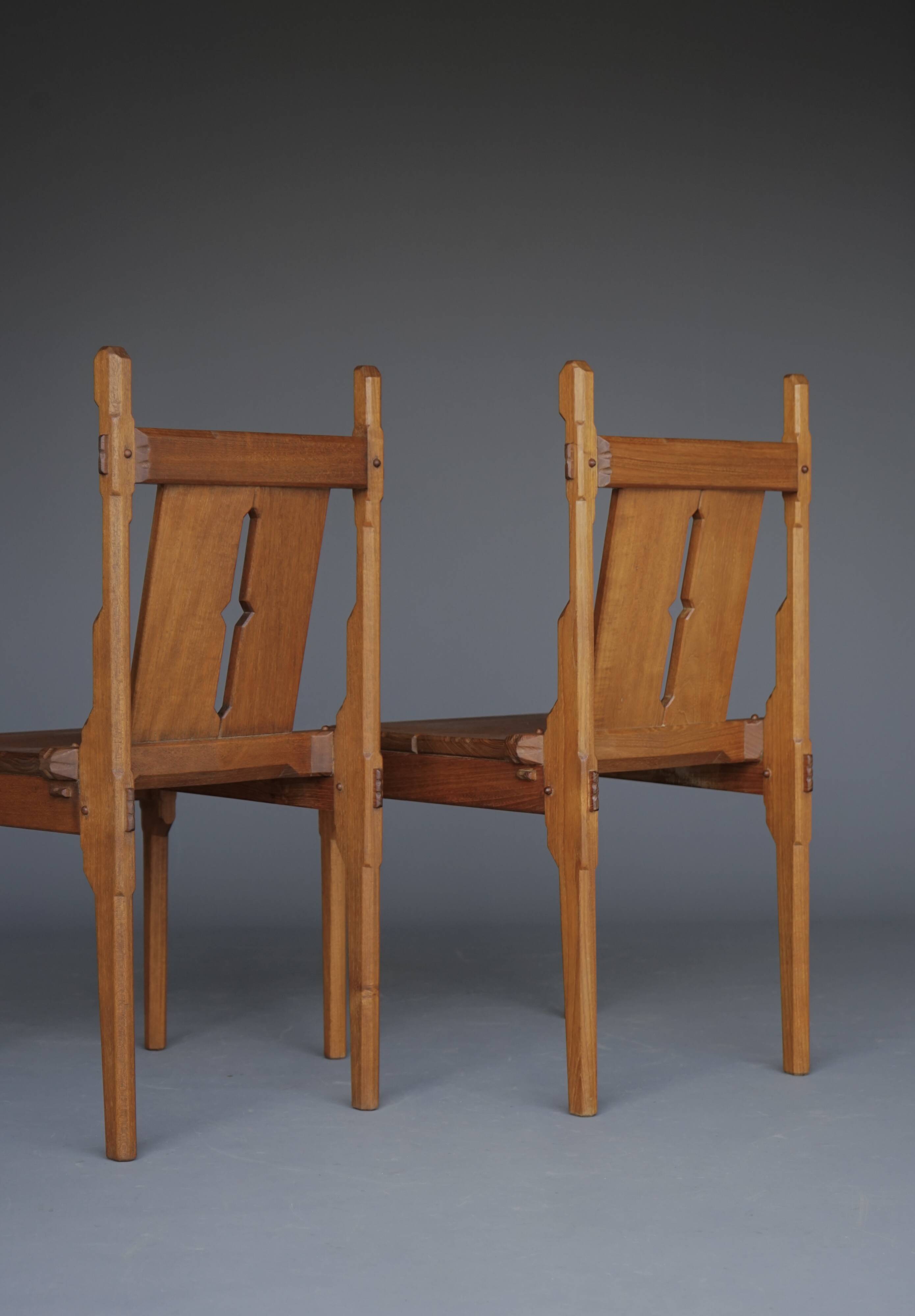 Rare Dutch Dutch side chairs by Alexander Kropholler, 1930s