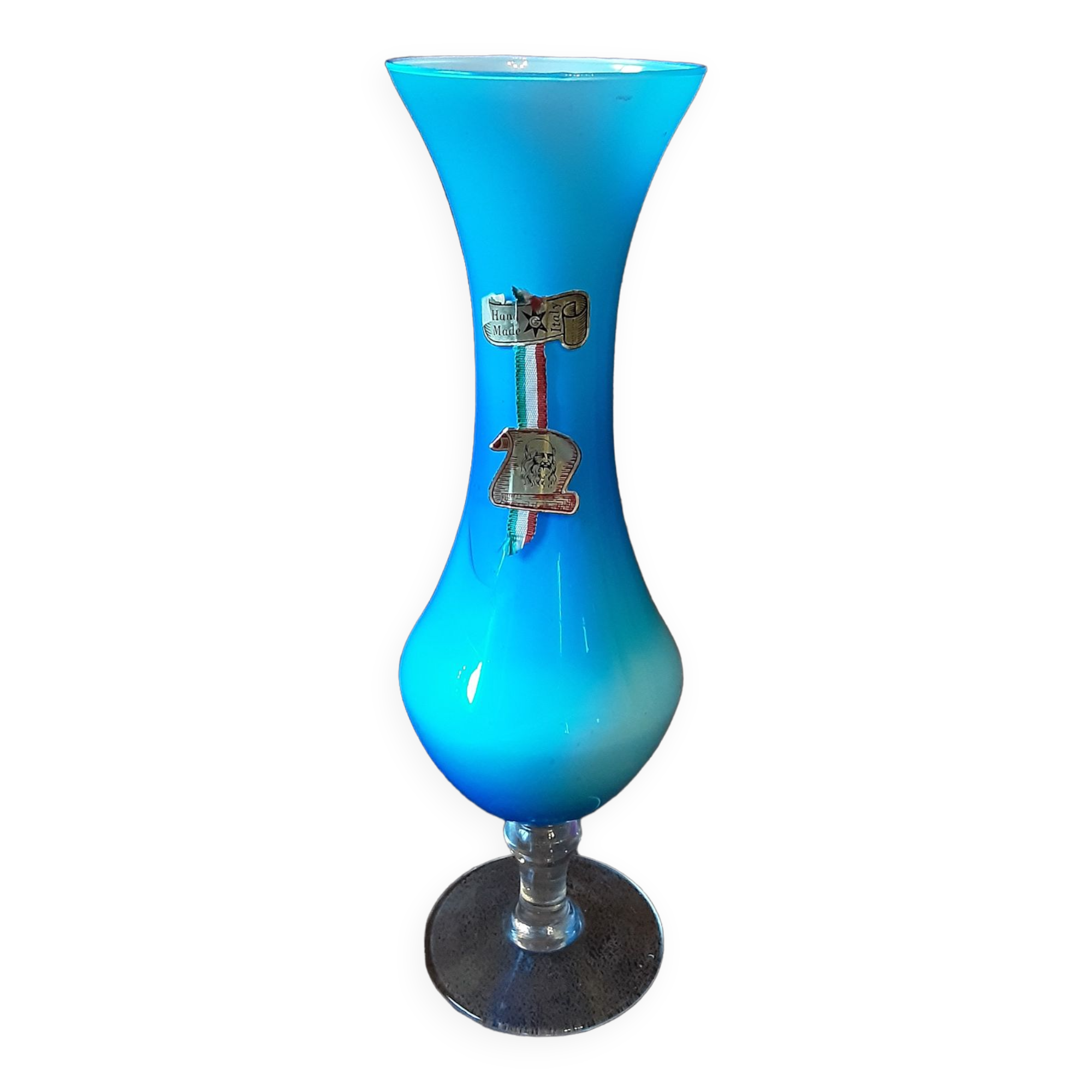 Turquoise opaline vase