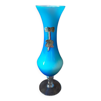 Vase opaline turquoise