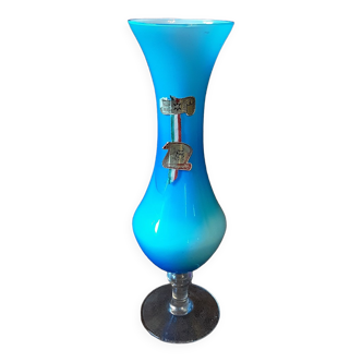 Turquoise opaline vase