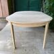 Table à manger scandinave ronde extensible rénovée en bois brut 210cm