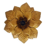 Wall light, ceiling light sun foliage in gold metal, vintage ceiling light. 70s - 80s