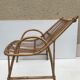 Pair old armchair in rattan curve base years 60 vintage x 2