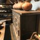 Buffet ancien en bois laqué noir