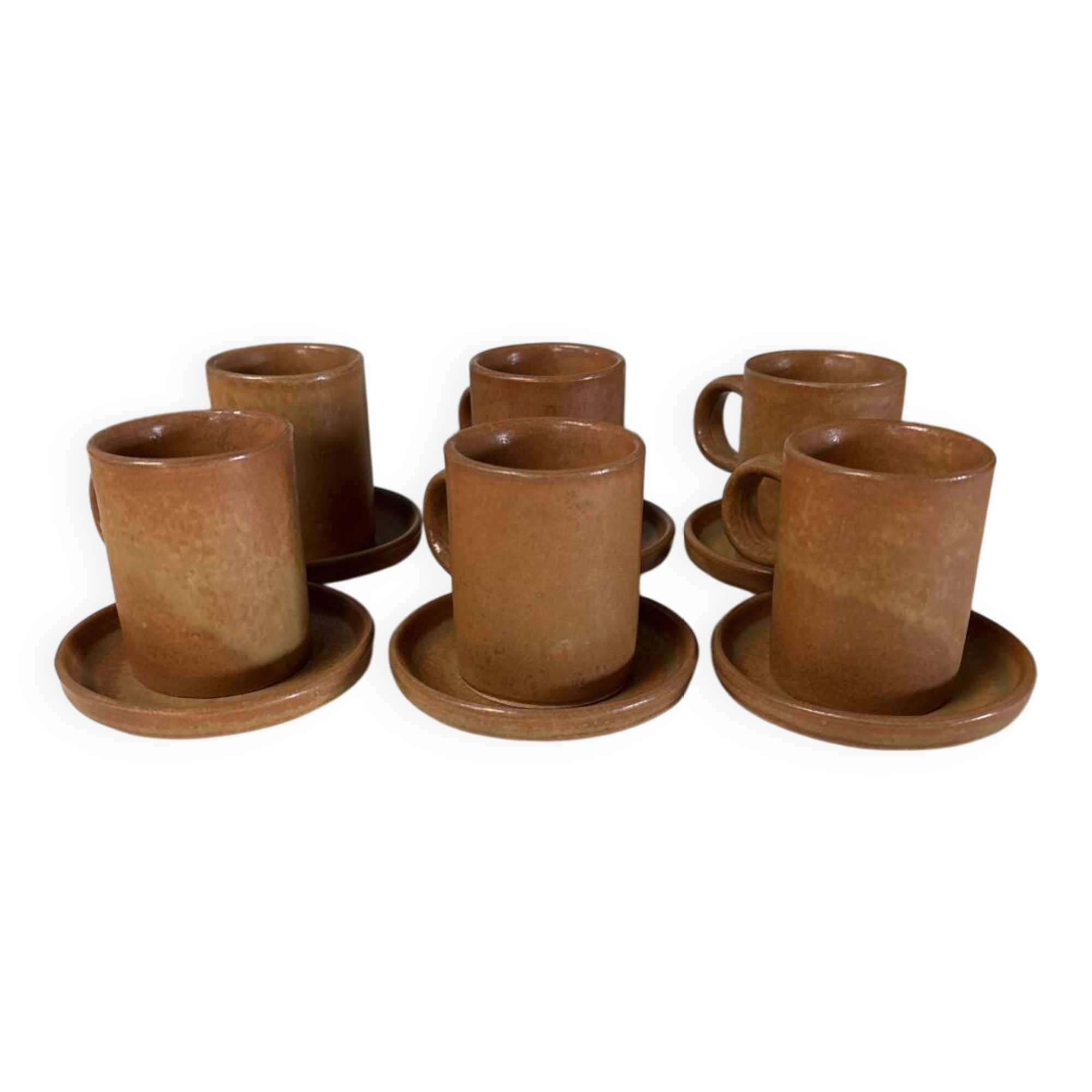 Set of 6 vintage stoneware mugs