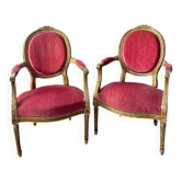 Pair of Louis XVI Medallion Armchairs