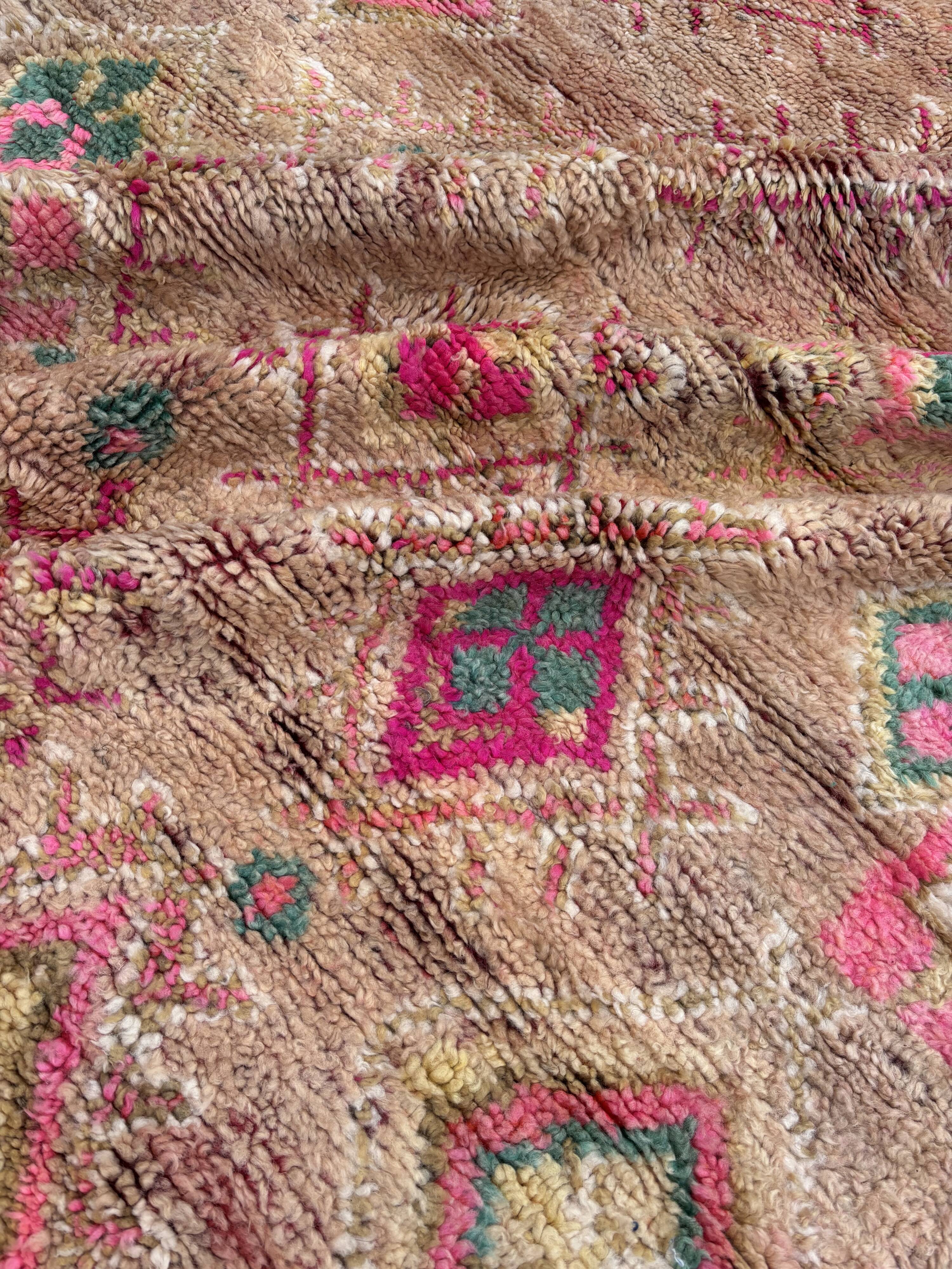 Bohemian Vintage Moroccan Rug from the Boujad region
