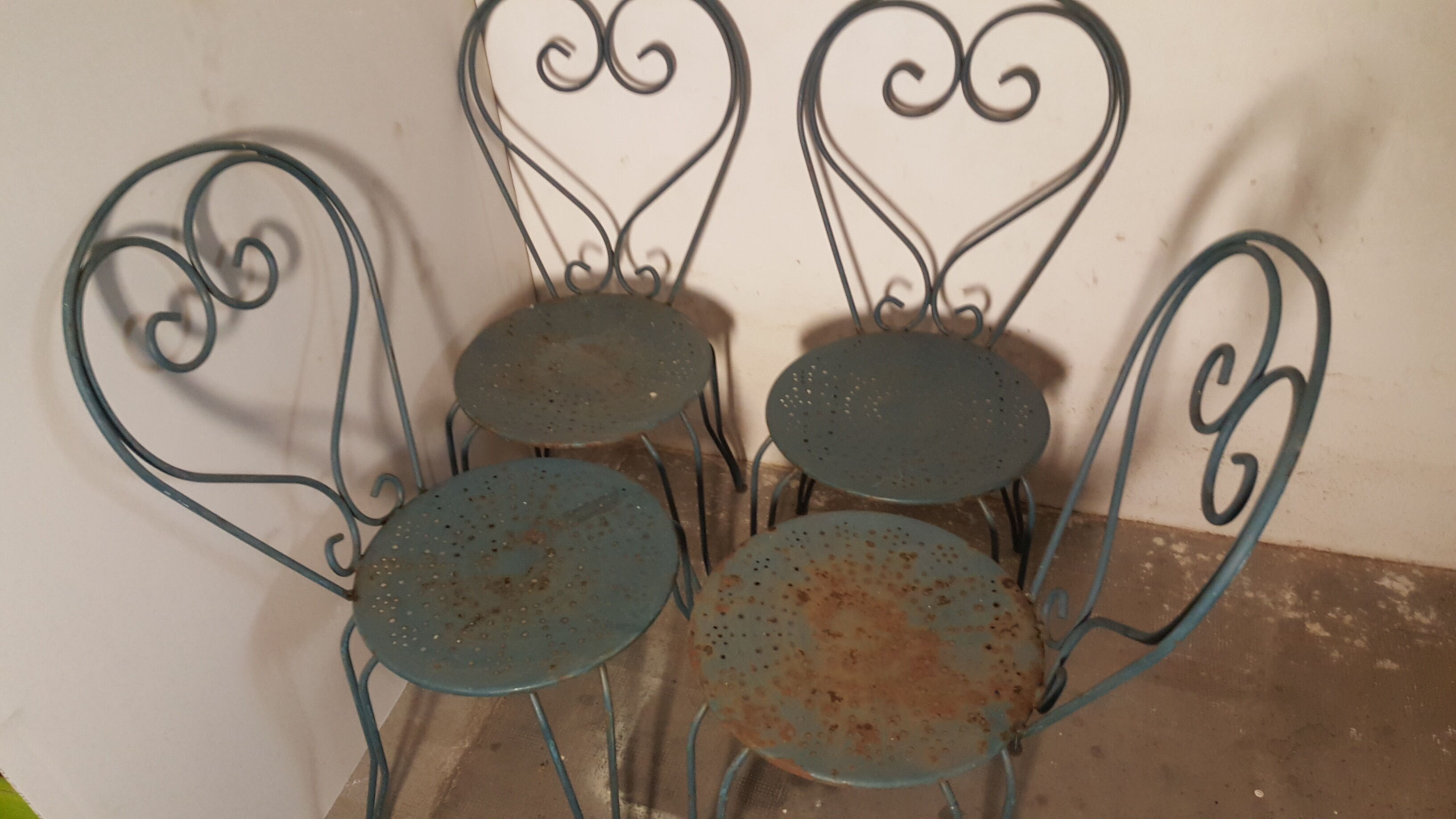 Set de 4 chaises métal