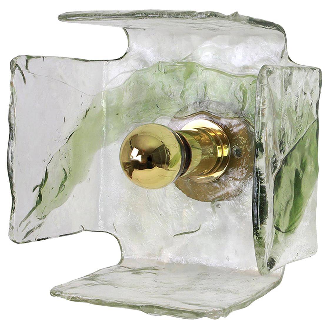 Glass wall sconces designed by Carlo Nason for Kalmar, 1960s.