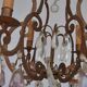 Lustre pampilles doré époque fin XIXème 6 feux