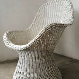 Braided rattan armchair