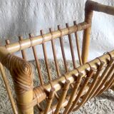 Rattan magazine rack - 60s/70s