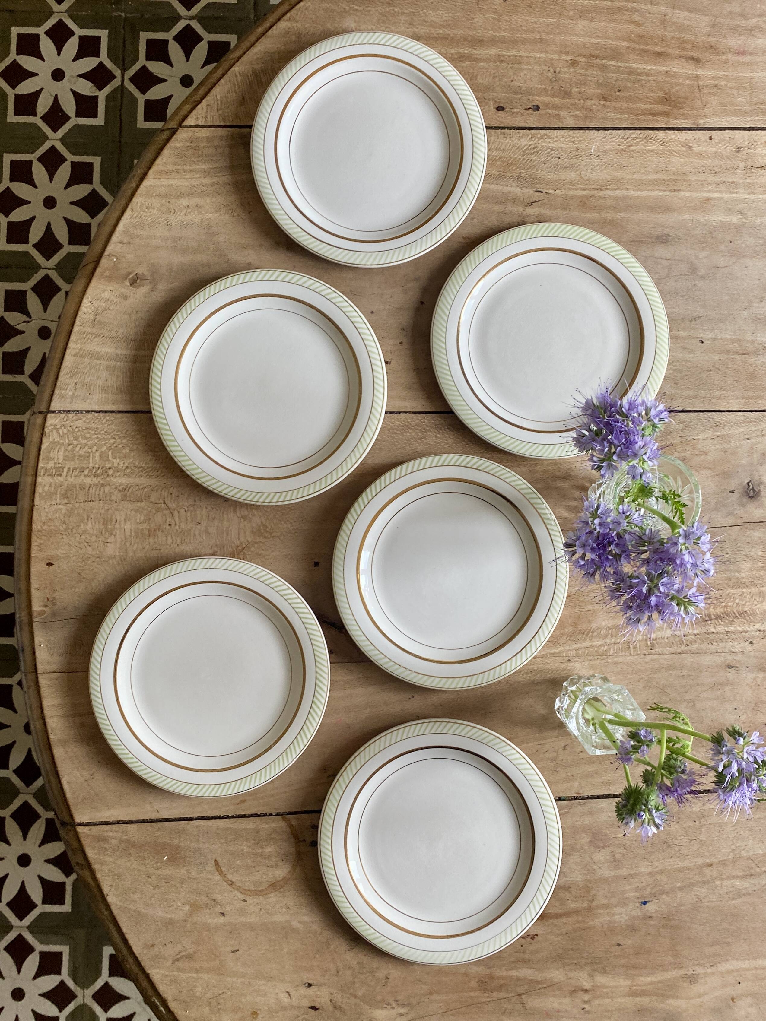 Set of 6 vintage dessert plates Arizona model by Salins