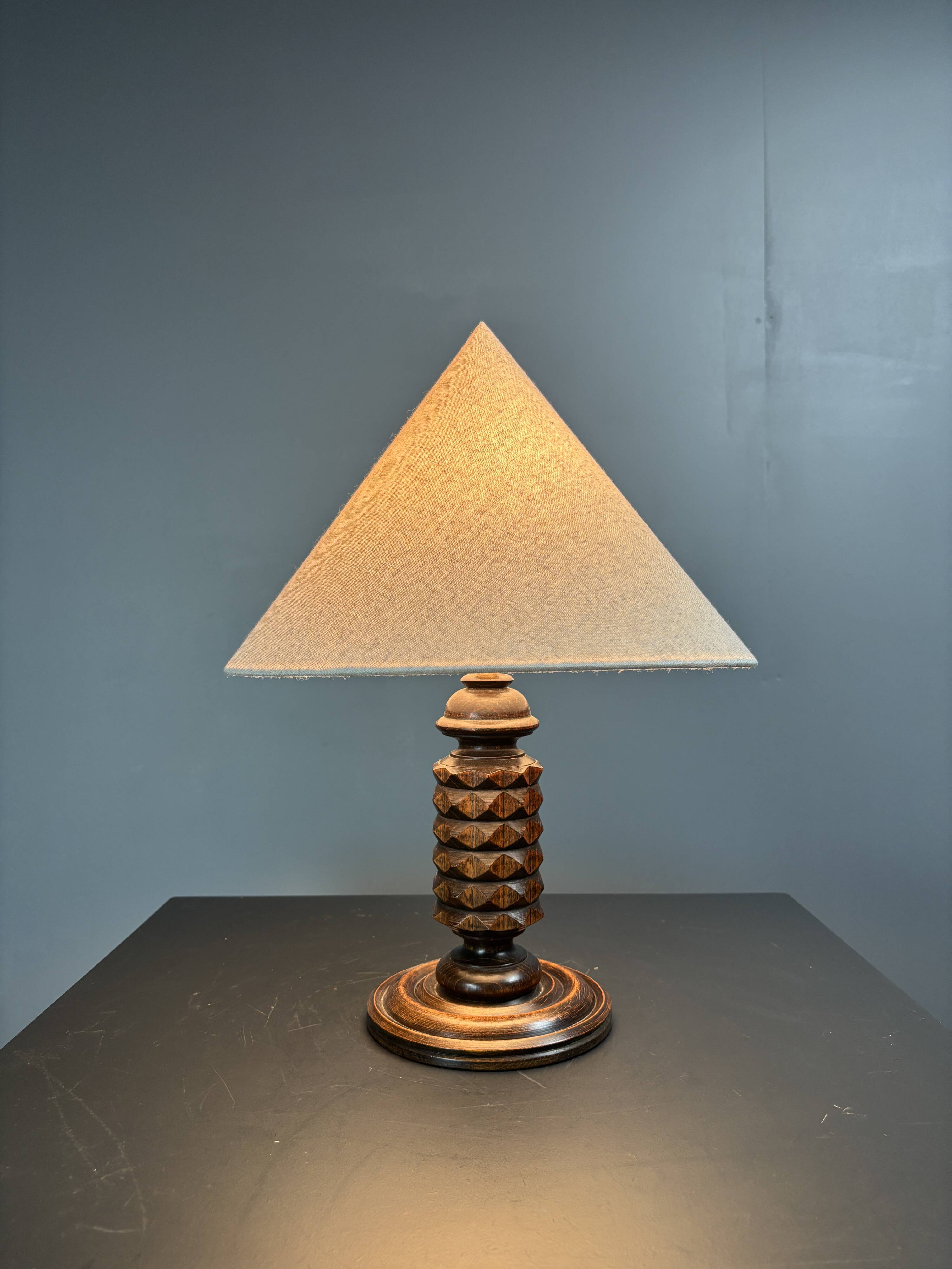 Midcentury French brutalist table lamp in the style of Charles Dudouyt, 50s