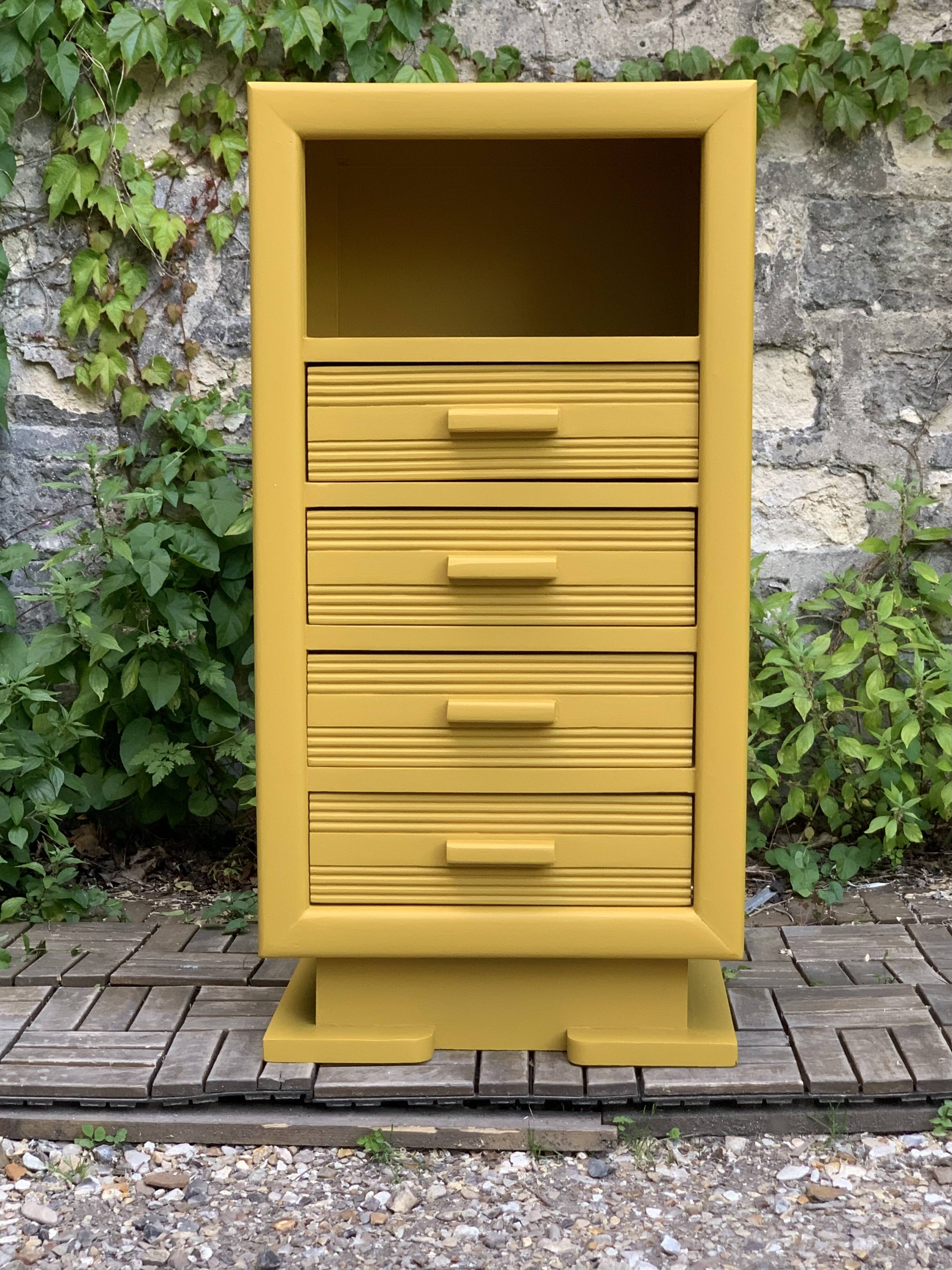 Art Deco ochre yellow chiffonier
