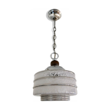 Hanging lamp speckled glass and chrome 1950