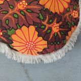 Round cushion year 70 vintage fringes
