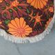 Coussin rond année 70 vintage franges