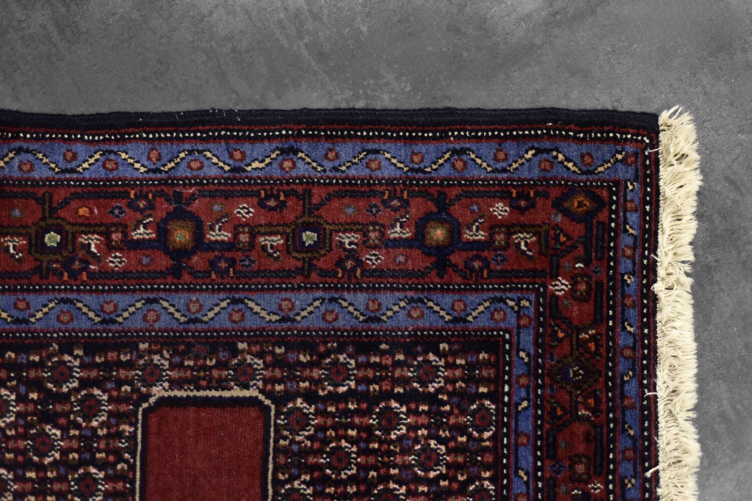 Vintage Hand-Woven Middle Eastern Oriental Senneh Rug, 1960s