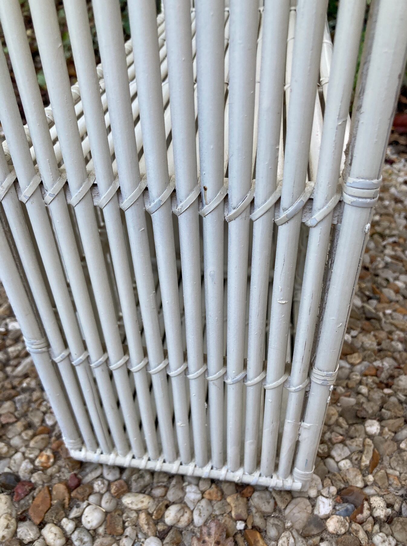 Vintage white rattan wall shelf