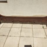 Bed in solid walnut and very old walnut burl