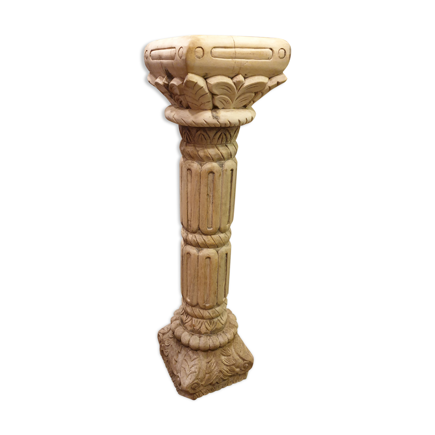 Solid carved teak sculpted harness