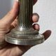 Pair of 19th-century fluted silver-plated metal candlesticks