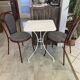 White square bistro table for bar café terrace garden metal 1950 white