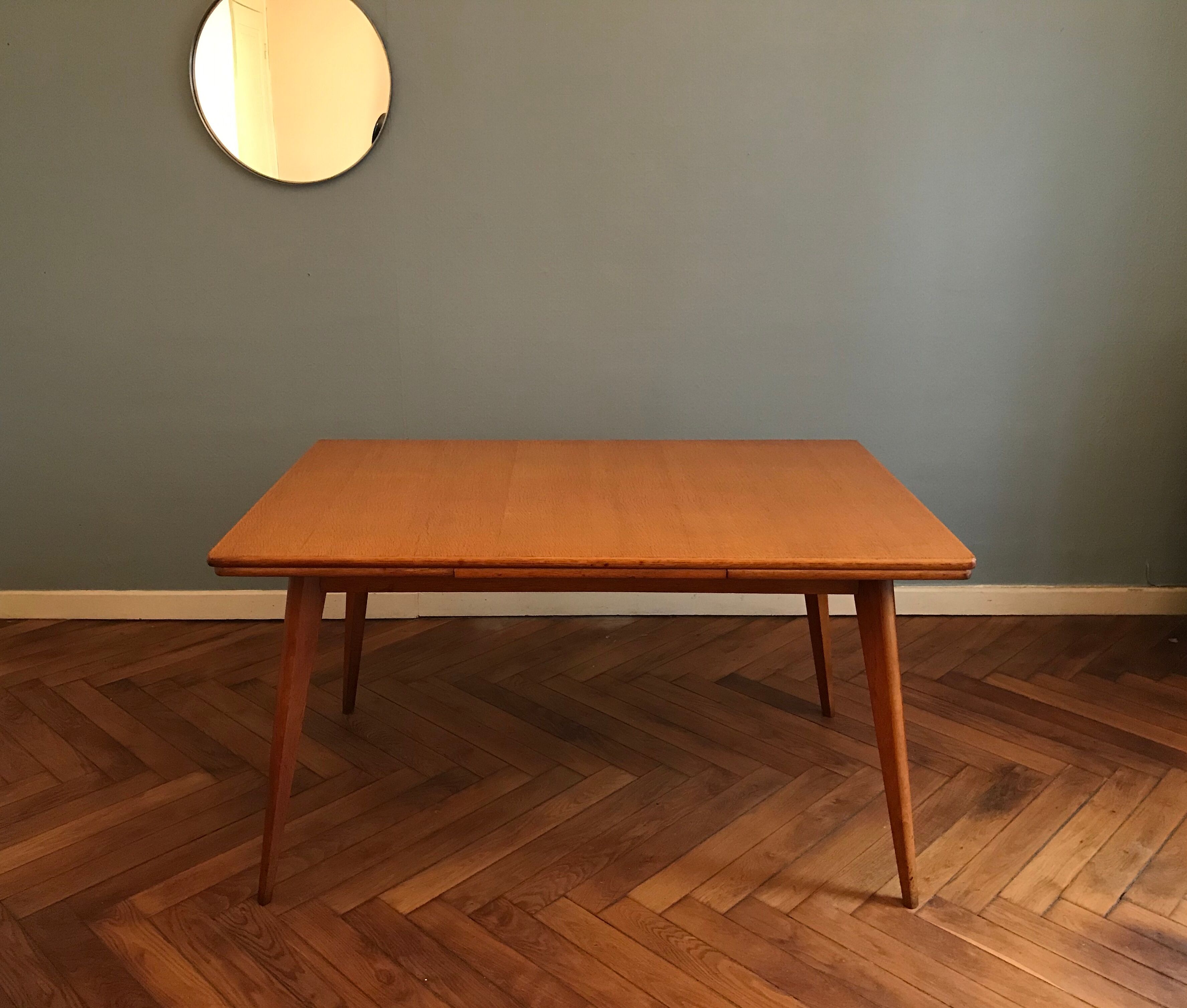 Meal table, expandable, oak