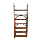 Tall rattan shelf